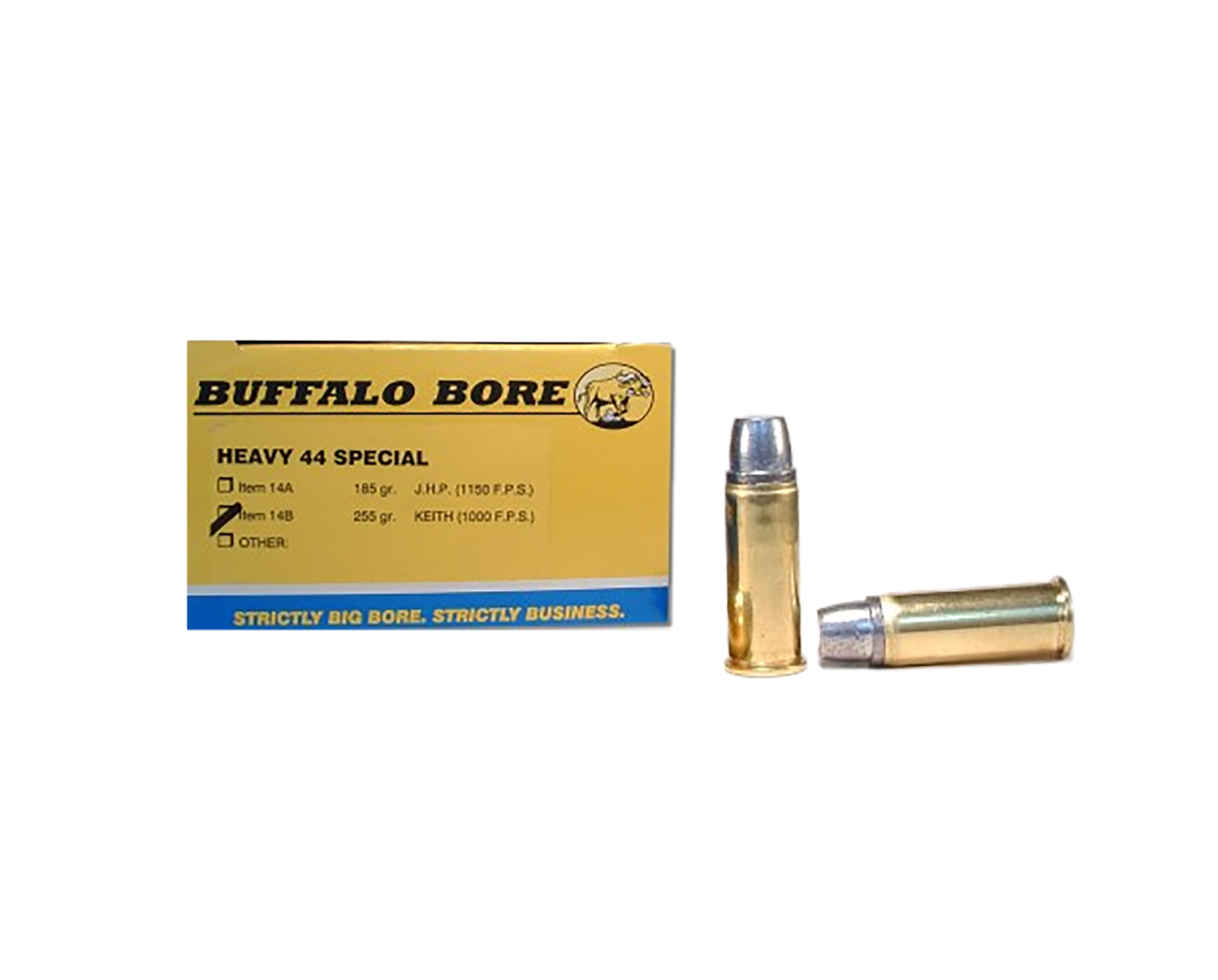 Buffalo Bore Ammunition 14B20 Heavy Strictly Business 44S&W Spl 255gr Hard Cast Semi Wadcutter 20 Per Box/12 Case