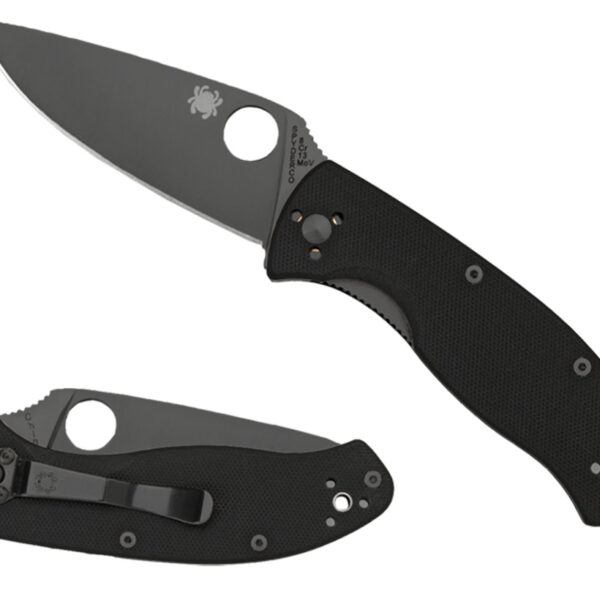 Spyderco C122GBBKPS Tenacious  3.39″ Folding Drop Point Part Serrated Black Matte 8Cr13MoV SS Blade Black  Textured G10 Handle Includes Pocket Clip