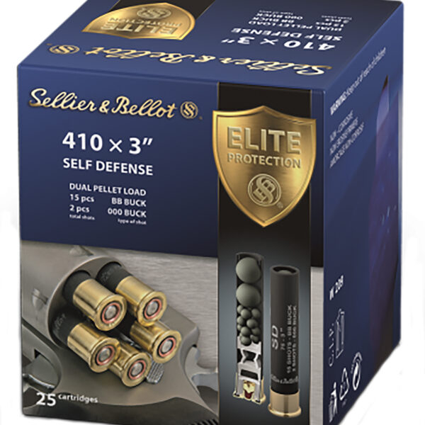 Sellier & Bellot SB410SDB Self Defense  410Gauge 3″ 15Pellets 11/16oz 000Buck Shot 25 Box/20 Case
