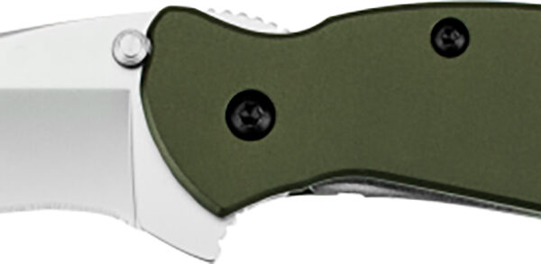 Kershaw 1620OL Scallion  2.40″ Folding Drop Point Plain Bead Blasted 420HC SS Blade Olive Drab Anodized Aluminum Handle Includes Pocket Clip