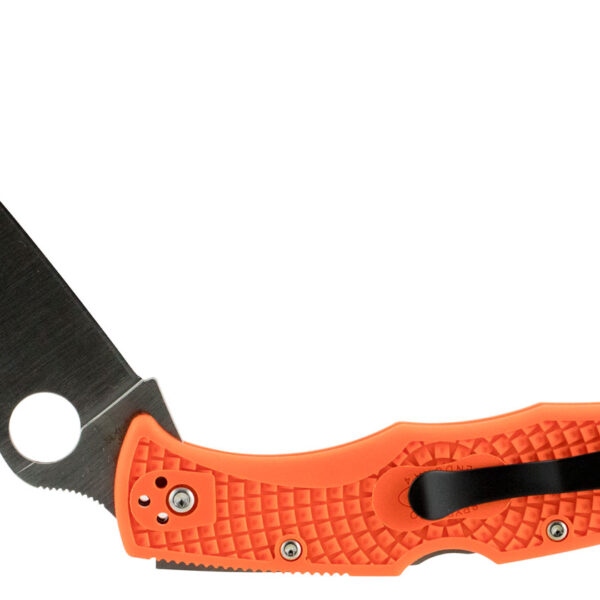 Spyderco C10FPOR Endura 4 Lightweight 3.75″ Folding Clip Point Plain VG-10 SS Blade Orange Bi-Directional Texturing FRN Handle Includes Pocket Clip