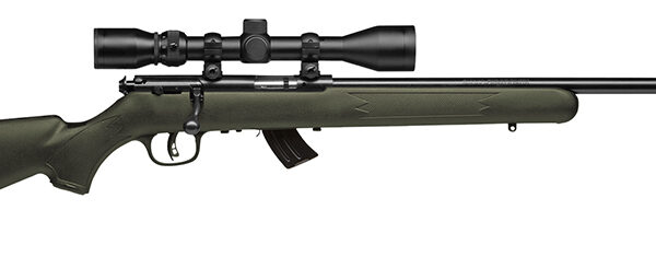 Savage Arms 26721 Mark II FXP Full Size 22 LR 5+1 21″ Matte Black Sporter Barrel, Matte Black Drilled & Tapped Carbon Steel Receiver, Olive Green Fixed Synthetic Stock, 3-9x40mm Duplex Scope, Right Ha