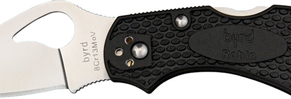 Spyderco BY10PBK2 Byrd Robin 2 Lightweight 2.43″ Folding Drop Point Plain 8Cr13MoV SS Blade Black Bi-Directional Texturing FRN Handle Includes Pocket Clip