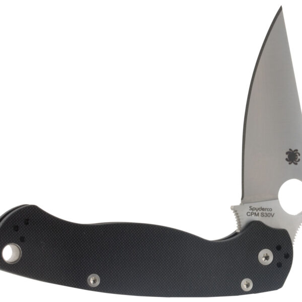 Spyderco C81GP2 Para Military 2 3.42″ Folding Drop Point Plain CPM S45VN SS Blade Black G10 Handle Includes Pocket Clip