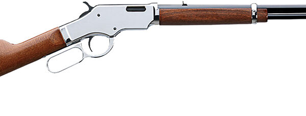Taylors & Company 550223 Uberti Scout 22 LR Caliber with 14+1 Capacity, 19″ Blued Barrel, Chrome-Plated Metal Finish & Walnut Stock Right Hand (Full Size)