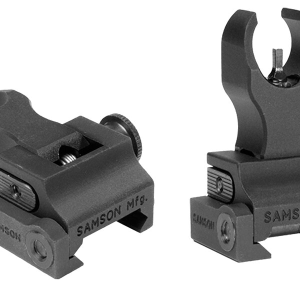 Samson 020003301 Quick Flip Front Sight Gas Block Extended Height (A2)  Black Hardcoat Anodized Flip Up for AR-15