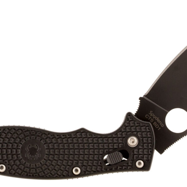 Spyderco C101PBBK2 Manix 2 Lightweight 3.37″ Folding Drop Point Plain Black DLC BD1 Steel Blade Black FRCP Handle Includes Pocket Clip