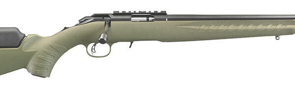 Ruger 8334 American Rimfire Sports South Exclusive Full Size 22 LR 10+1 18″ Satin Blued Threaded Barrel & Alloy Steel Receiver w/Scope Rail, Green Fixed Synthetic Stock, Right Hand