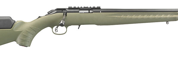 Ruger 8335 American Rimfire Sports South Exclusive Full Size 22 WMR 9+1 18″ Satin Blued Threaded Barrel & Alloy Steel Receiver w/Scope Rail, Green Fixed Synthetic Stock, Right Hand