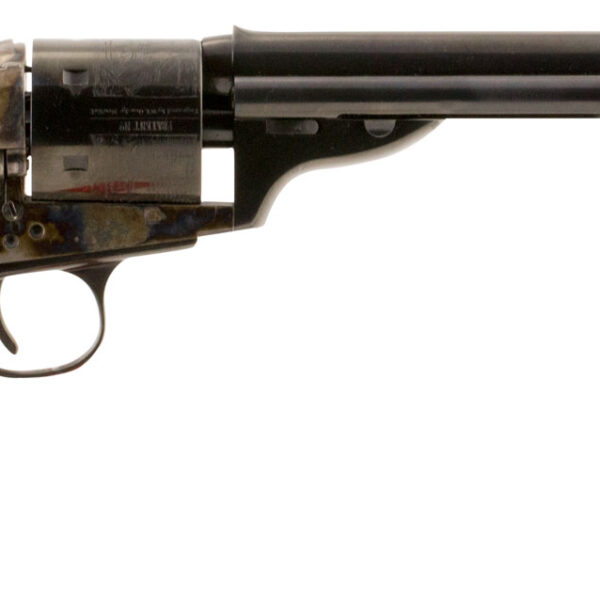 Taylors & Company 550695 1872 Open Top Uberti 38 Special 6 Shot 7.50″ Blued Octagon Barrel, Blued Engraved Cylinder, Color Case Hardened Steel Frame, Walnut Army Style Grip, Exposed Hammer