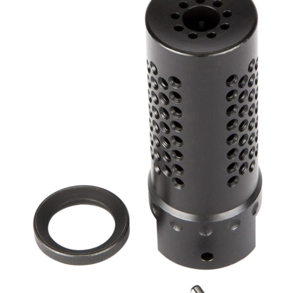 Spikes Tactical SBV1017 Dynacomp Extreme Muzzle Brake Black Nitride 416R Stainless Steel with 1/2″-28 tpi Threads & 2.25″ OAL for 5.56x45mm NATO