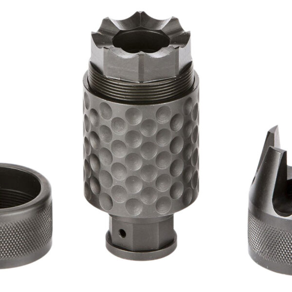 Spikes Tactical SAKB0100 Barking Spider2 Muzzle Brake Black Nitride 4140 Chromoly Steel with 1/2″-28 tpi Threads, 3.75″ OAL & 1.40″ Diameter for 5.56x45mm NATO