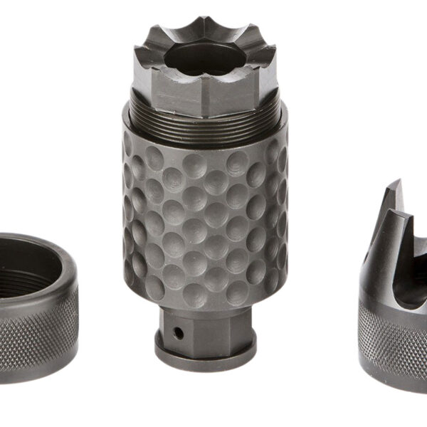 Spikes Tactical SAKB0200 Barking Spider2 Muzzle Brake Black Nitride 4140 Chromoly Steel with 5/8″-24 tpi Threads, 3.75″ OAL & 1.40″ Diameter for 30 Cal