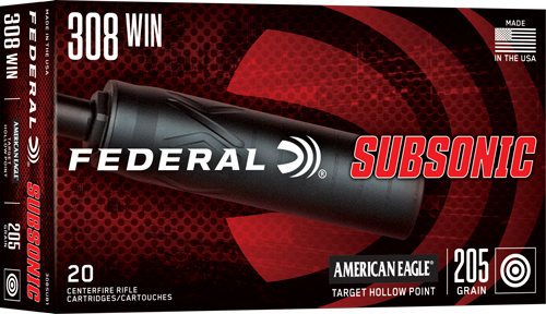 FEDERAL 308 WIN 205GR – HP SUBSONIC 20RD 10BX/CS