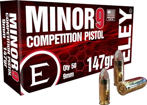 ELEY MINOR 9 COMPETITION 9MM – 147GR FMJ 50RD 20BX/CS