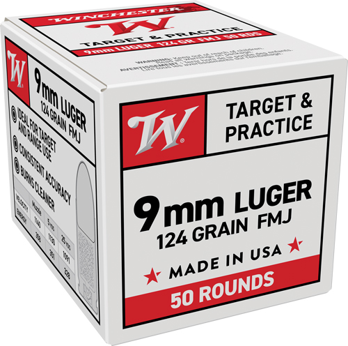 WINCHESTER USA 9MM LUGER – 124GR FMJ 50RD 20BX/CS