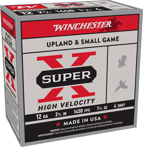 WINCHESTER SUPER-X 12GA 2.75″ – 1-1/4OZ #4 1450FPS 25RD 10BX/C