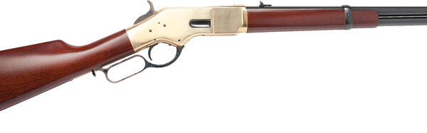 CIMARRON 1866 YELLOWBOY 44SP – 19″ BRASS/BLUED WALNUT