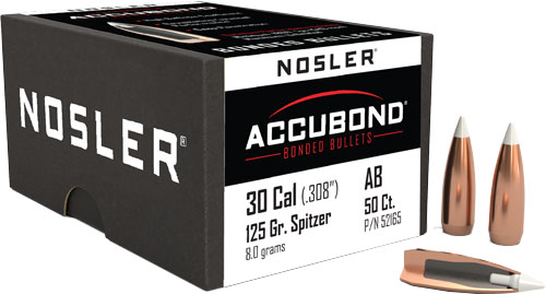 NOSLER BULLETS 30 CAL .308 – 125GR ACCUBOND 50CT