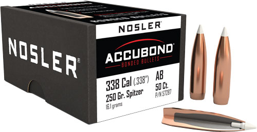 NOSLER BULLETS 338 CAL .338 – 250GR ACCUBOND 50CT