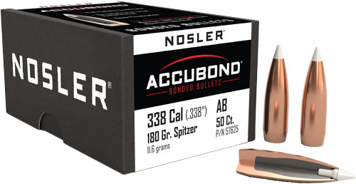 NOSLER BULLETS 338 CAL .338 – 180GR ACCUBOND 50CT