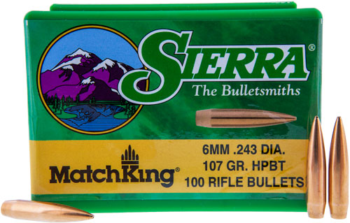 SIERRA BULLETS 6MM .243 - 107GR HP-BT MATCH 100CT - Image 2