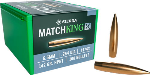 SIERRA BULLETS 6.5MM .264 – 142GR HP-BT MATCHKING X 100CT