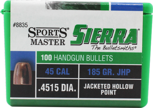 SIERRA BULLETS .45 CAL .4515 – 185GR JHP 100CT