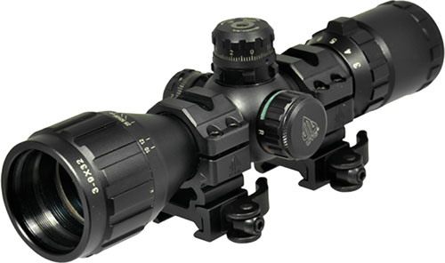UTG BUGBUSTER 3-9X32 1″ RGB – MIL-DOT W/QD RINGS BLACK
