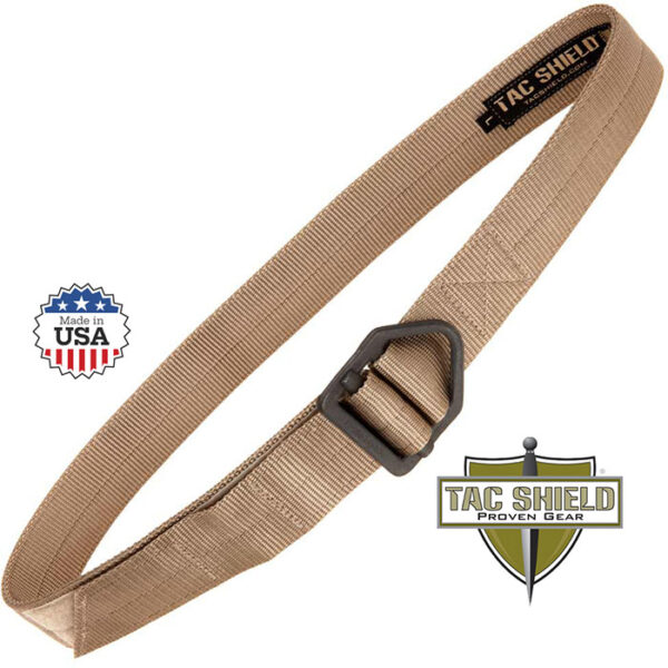 Tactical Riggers Belt 1.75 inch Double Wall Tan Medium fits waist 34 to 38 inche