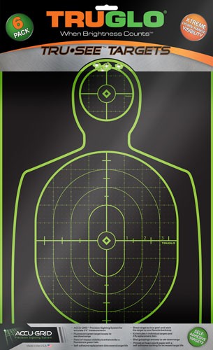TRUGLO TRU-SEE REACTIVE TARGET – HANDGUNNER 12″ X 18″ 6-PACK