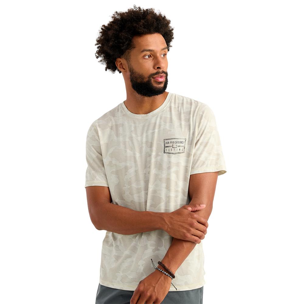 Huk Drift Performance Short Sleeve Shirt Silver Birch Camo L