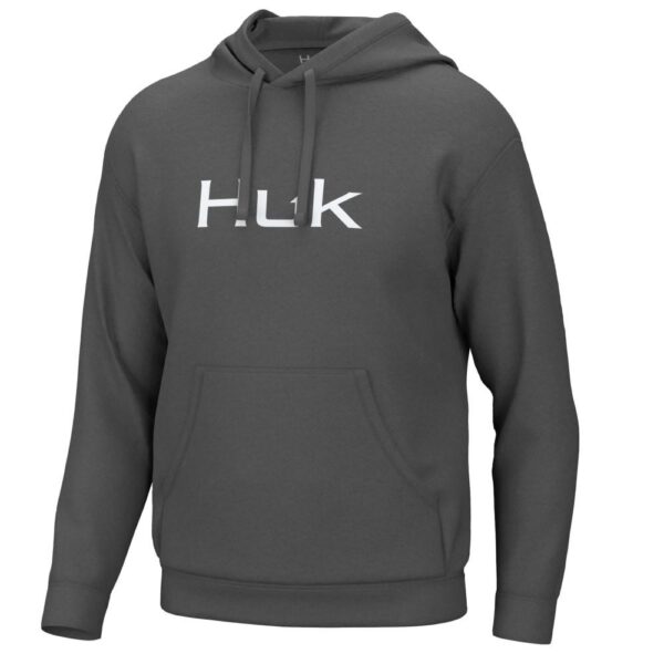 Huk Huk’d Up Logo Long Sleeve Hoodie Volcanic Ash 2XL