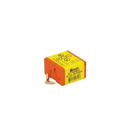 Berger Match Grade Varmint Bullets .20 cal .204″ 40 gr BT Varmint 100/ct