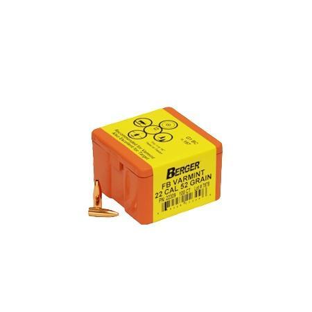 Berger Match Grade Varmint Bullets .22 cal .224″ 52 gr FB Varmint 100/ct