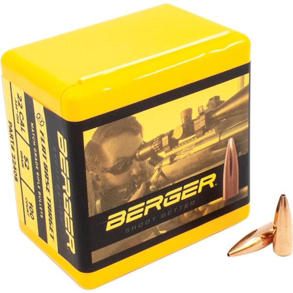 Berger Match Grade Target Bullets .22 cal .224″ 52 gr FB Target 100/ct