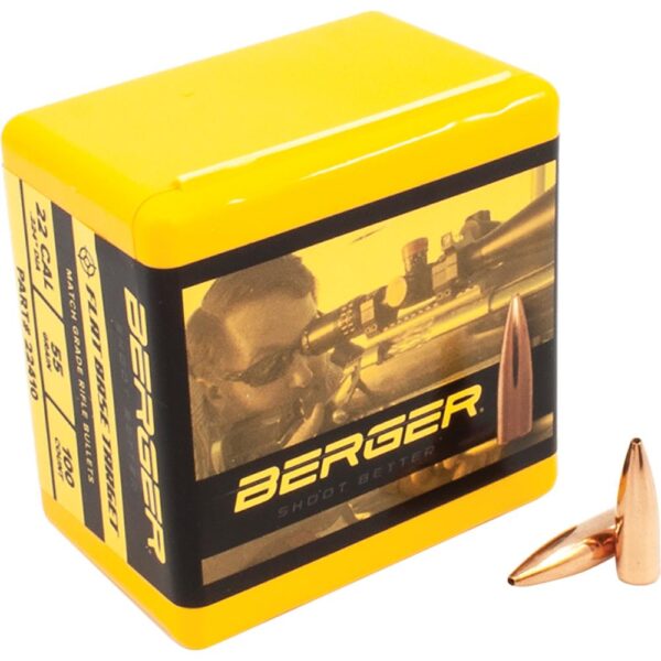 Berger Match Grade Target Bullets .22 cal .224″ 55 gr FB Target 100/ct