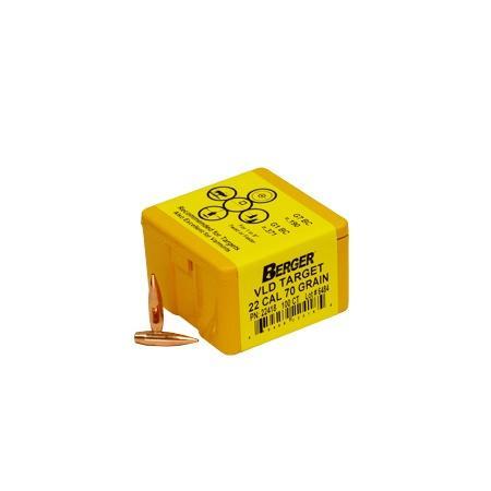Berger VLD Target Bullets .22 cal .224″ 70 gr HPBT 100/ct