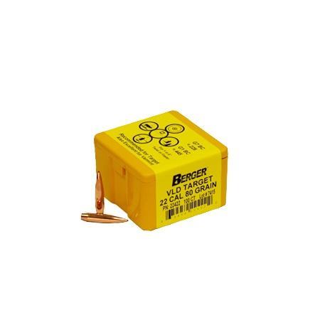 Berger VLD Target Bullets .22 cal .224″ 80 gr HPBT 100/ct