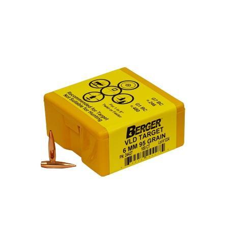 Berger VLD Target Bullets 6mm .243″ 95 gr HPBT 100/rd