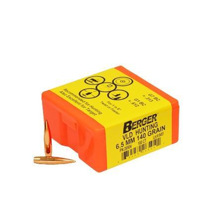 Berger Match Grade Hunting Bullets 6.5mm .264″ 140 gr VLD Hunter 100/ct
