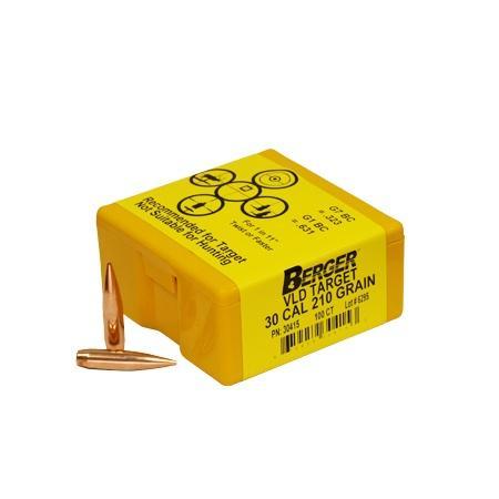 Berger VLD Target Bullets .30 cal .308″ 210 gr HPBT 100/ct