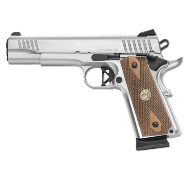 Chiappa 1911 Superior OR Handgun .45 ACP 8rd Magazine 5″ Barrel Stainless with Walnut Grips