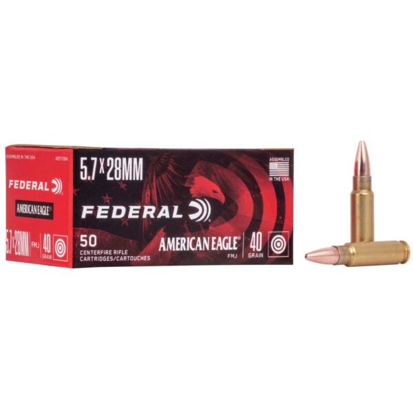 Federal American Eagle Rifle Ammunition 5.7x28mm FN 40 gr FMJ 1655 fps 500/ct