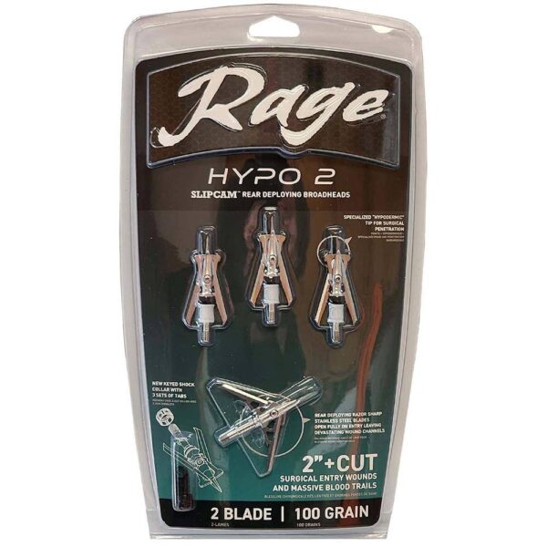 Rage Hypo 2 Broadheads 100 gr 2” 4/ct