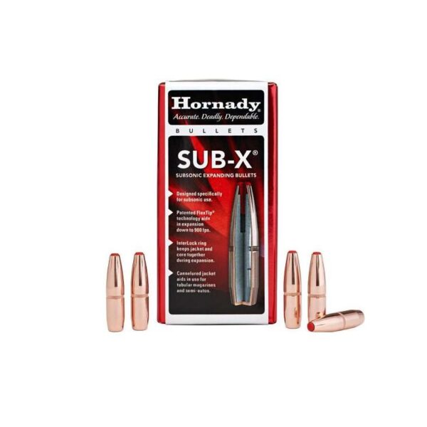 Hornady Sub-X Subsonic Expanding Bullets 338 cal .338″ 307 gr SUB-X (338 ARC) 50/ct