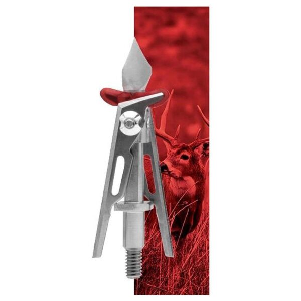 SIK 2-Blade Expandable SK2 Crossbow Broadhead 2-inch Offset Entry – Red/Silver