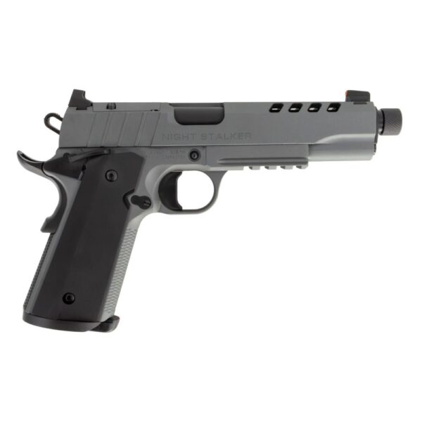 1911 Night Stalker SF 10 Handgun 10mm 8rd Magazine 5″ Threaded Barrel Cerakote Grey with Black Grips