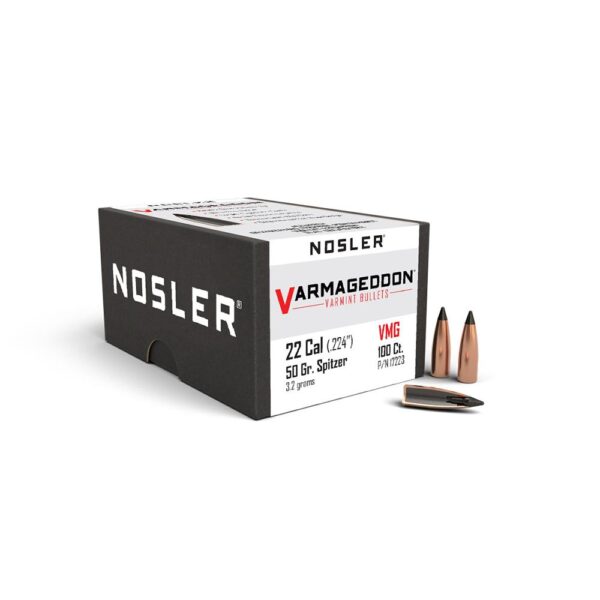 Nosler VarMageddon Rifle Bullets .22 Cal .224″ 50 gr FB-TIPPED 100/ct