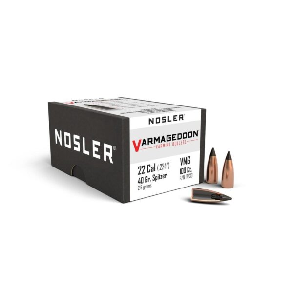 Nosler VarMageddon Rifle Bullets .22 cal .224″ 40 gr FB-TIPPED 100/ct